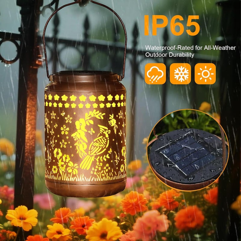 Buwheekoki Cardinal Solar Lantern Outdoor Cardinal Decor Garden Decor Waterproof Light Hanging Solar Lights Yard Decor, Christmas Gifts, Gifts for Women, Gifts for Mom, Gifts for Grandma - Image 5